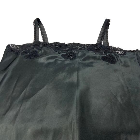 VTG ETIENNE Babydoll Beaded Lace Lingerie Ruffle Layered Hem Maxi Nightgown M - Picture 9 of 13